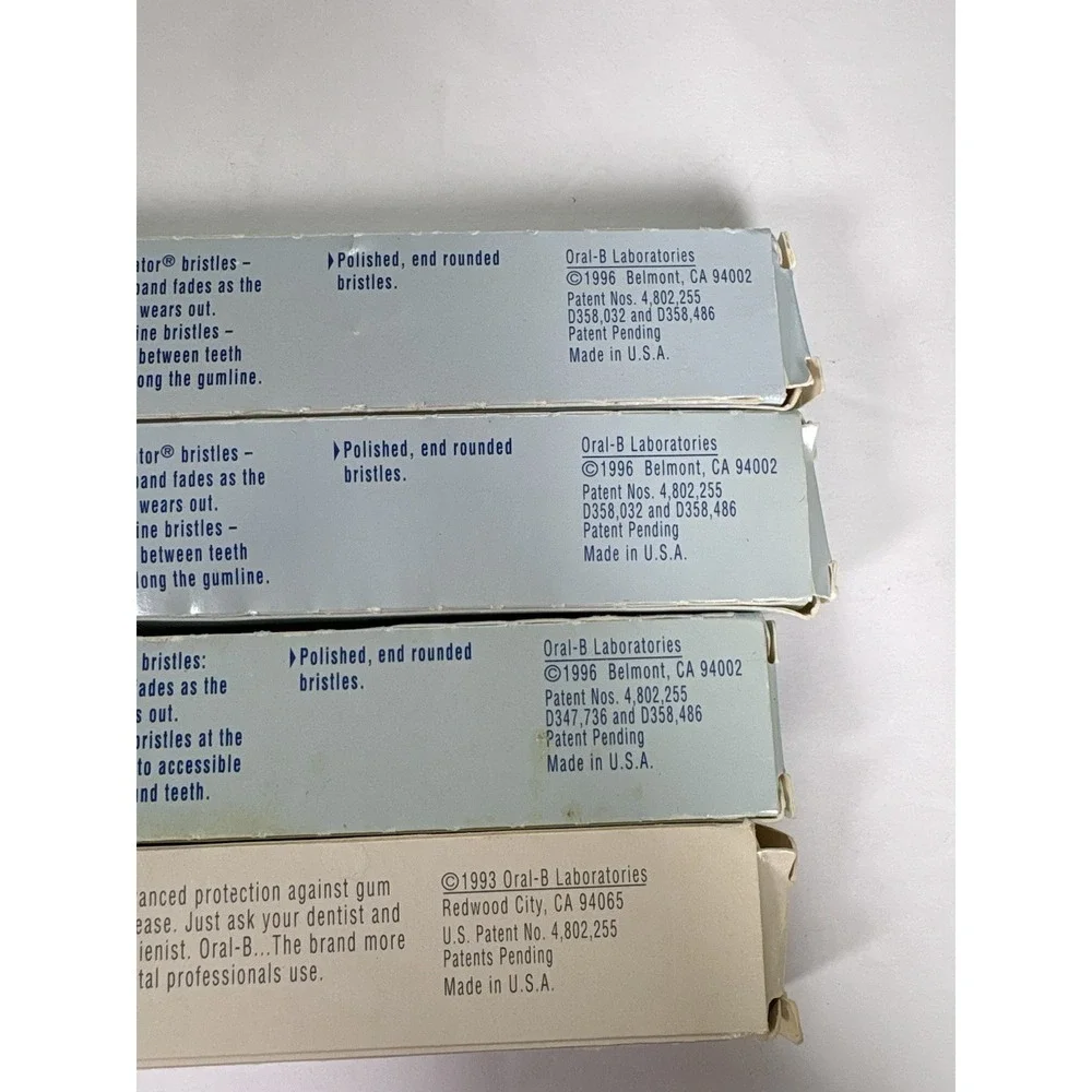 Lot 4 Vintage Oral-B Advantage 35 Soft Straight Toothbrush USA 1993 1996 New